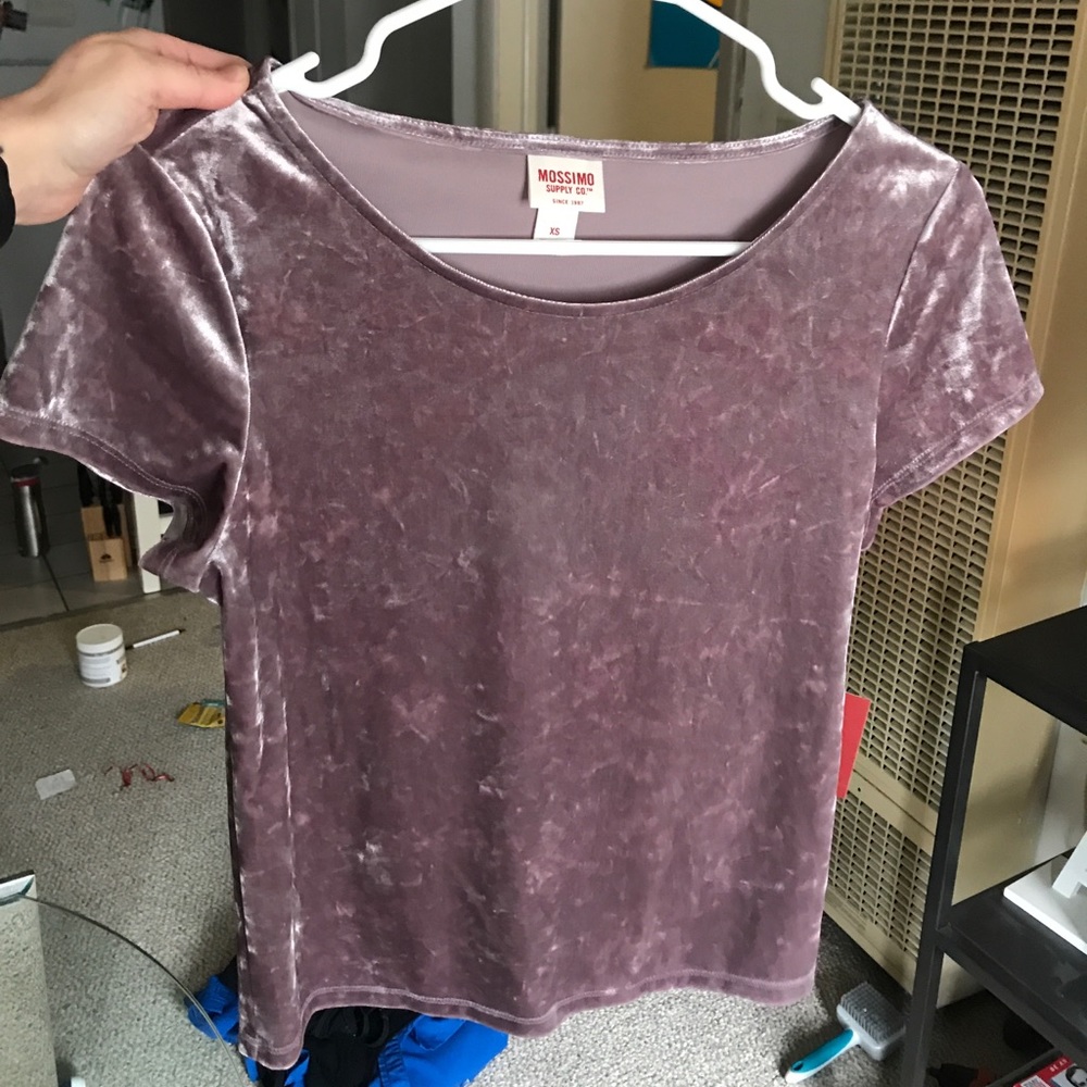 XS velvet crop top NWT